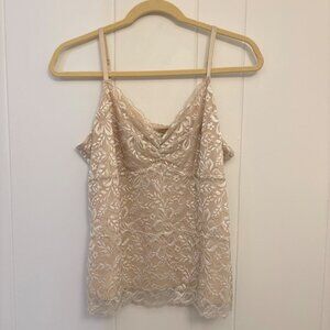 White House Black Market Cream Lace Camisole